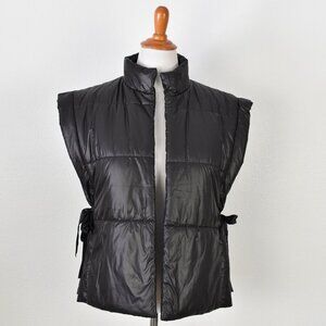 Pilcro Packable Puffer Vest Side Tie Black - One Size